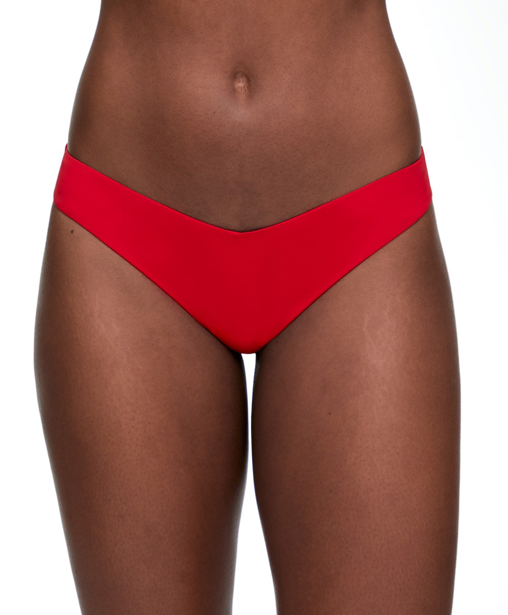 Oysho U-cut Tanga Bikini Briefs Piros | SZNGIR-804