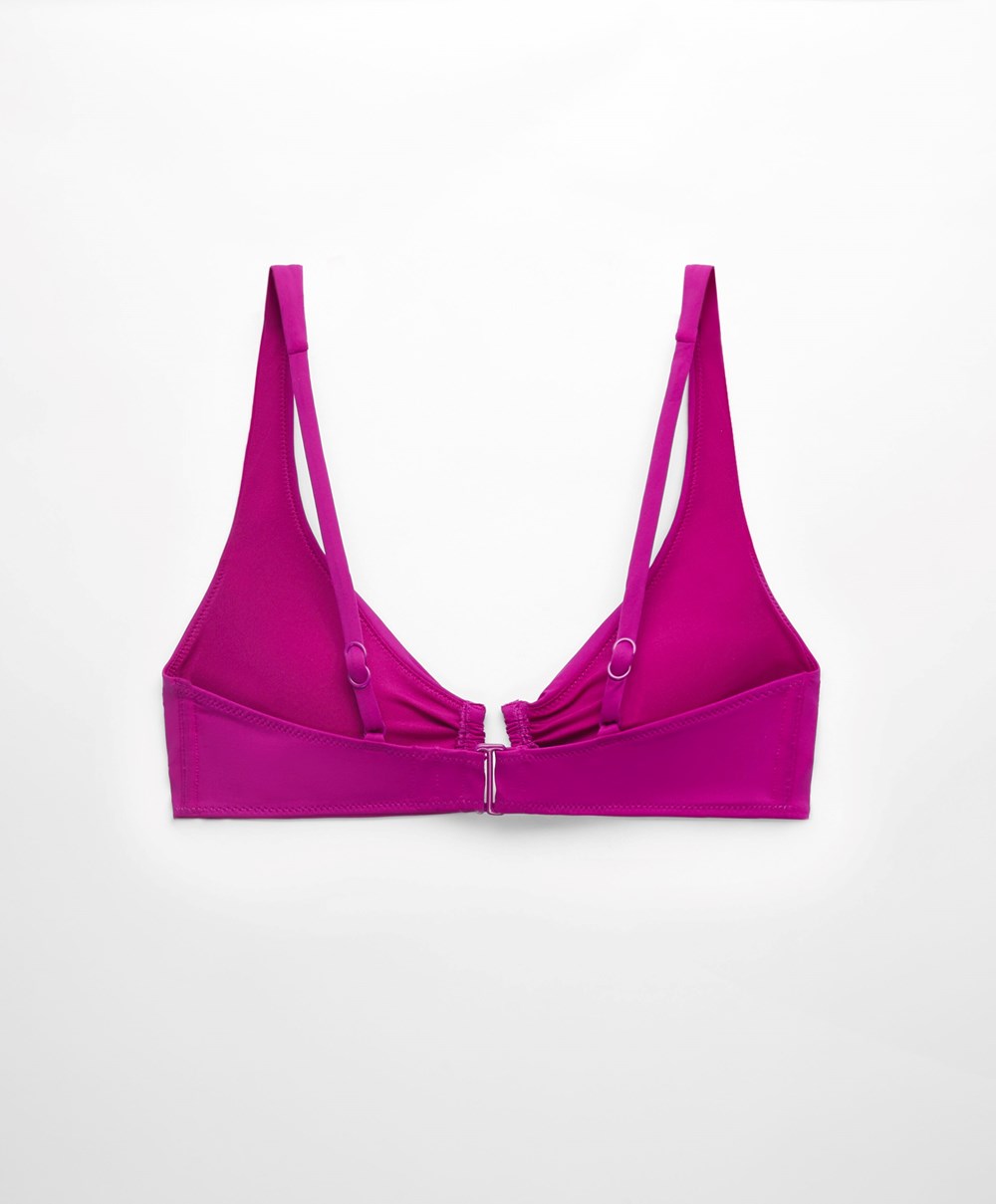 Oysho U-neck Halter Bikini Top Bougainvillea | RIWGPJ-024