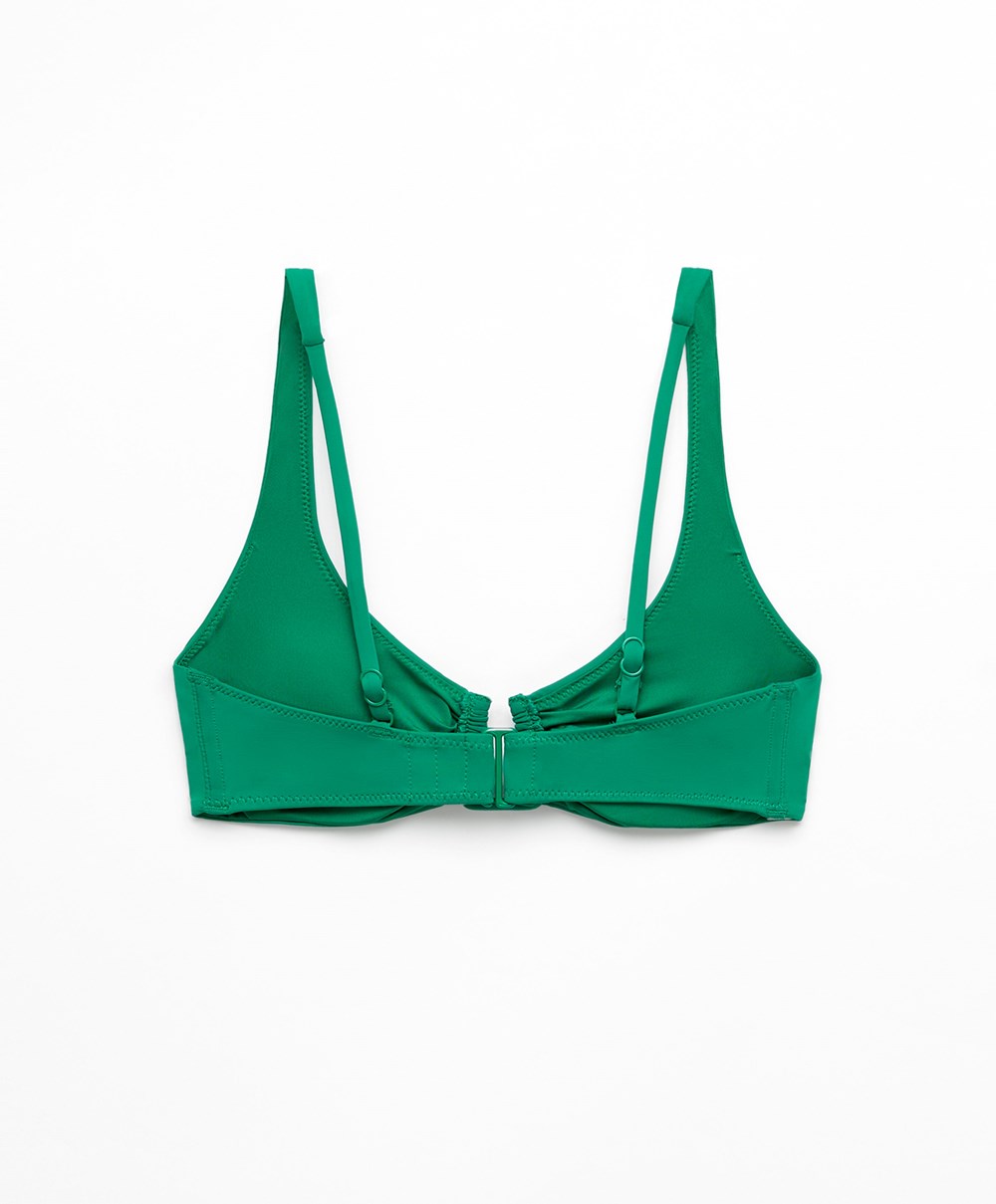 Oysho U-neck Halter Bikini Top Zöld | FRISKY-697