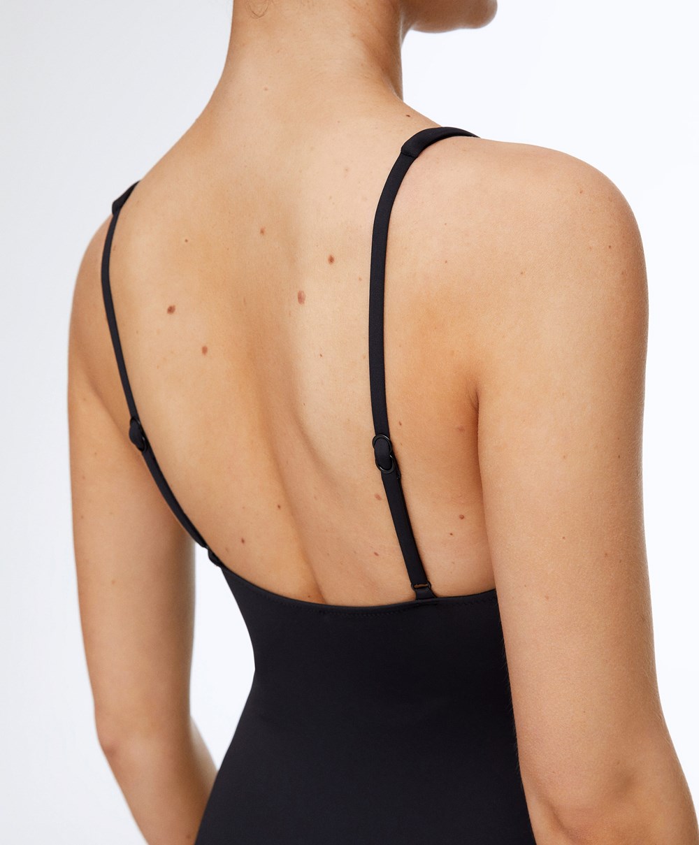 Oysho U-notch Neckline Halter Swimsuit Fekete | LVRFIW-043