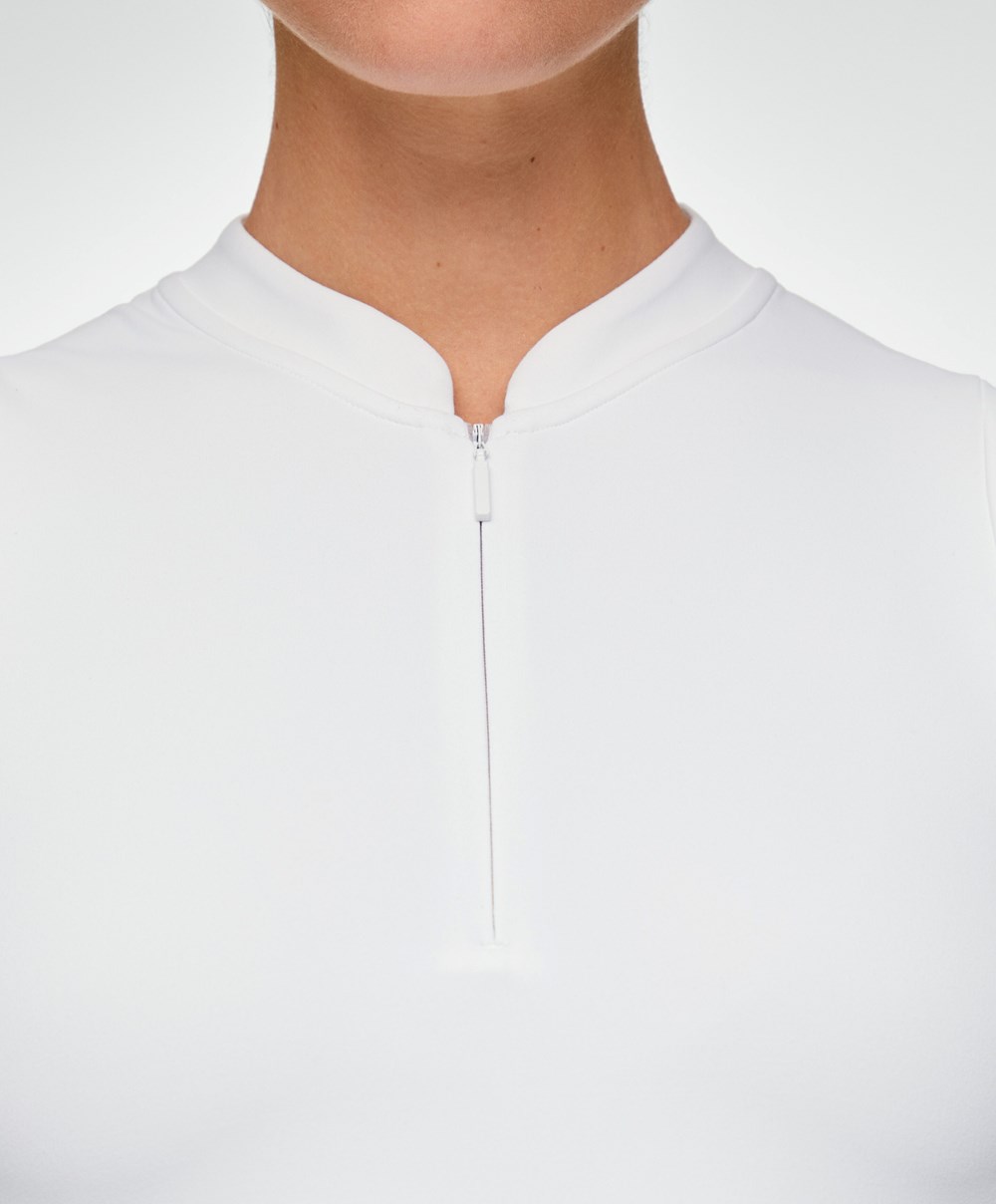 Oysho Ujjatlan Zip T-shirt Fehér | KYRUMH-574