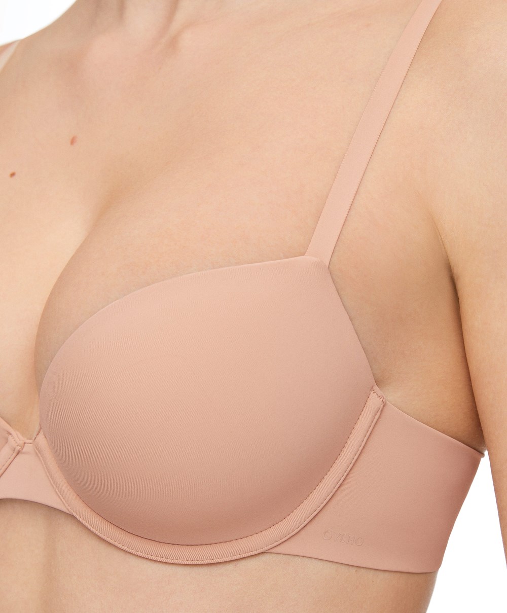 Oysho Underwired Polyamide Classic Bra Bézs | CYDEBJ-164