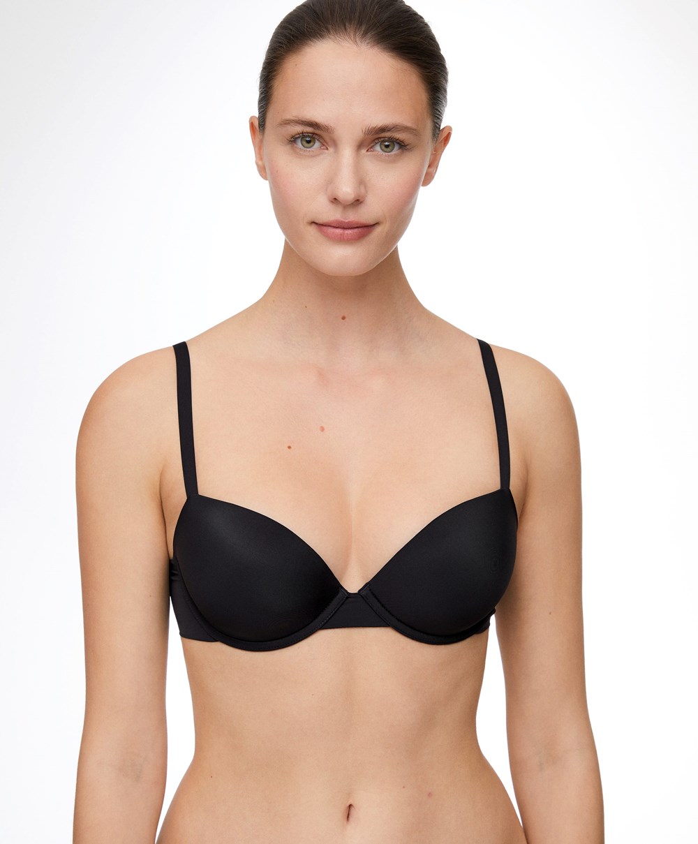 Oysho Underwired Polyamide Classic Bra Fekete | GSVJZE-652