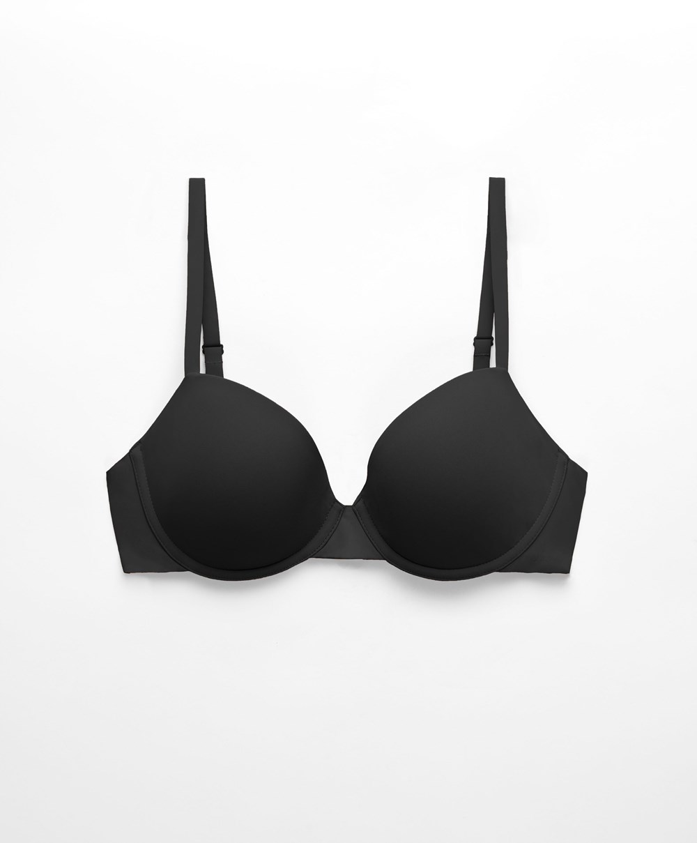 Oysho Underwired Polyamide Classic Bra Fekete | GSVJZE-652