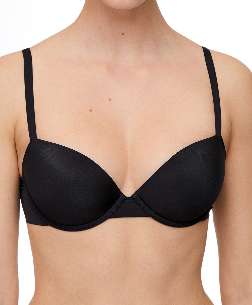 Oysho Underwired Polyamide Classic Bra Fekete | GSVJZE-652