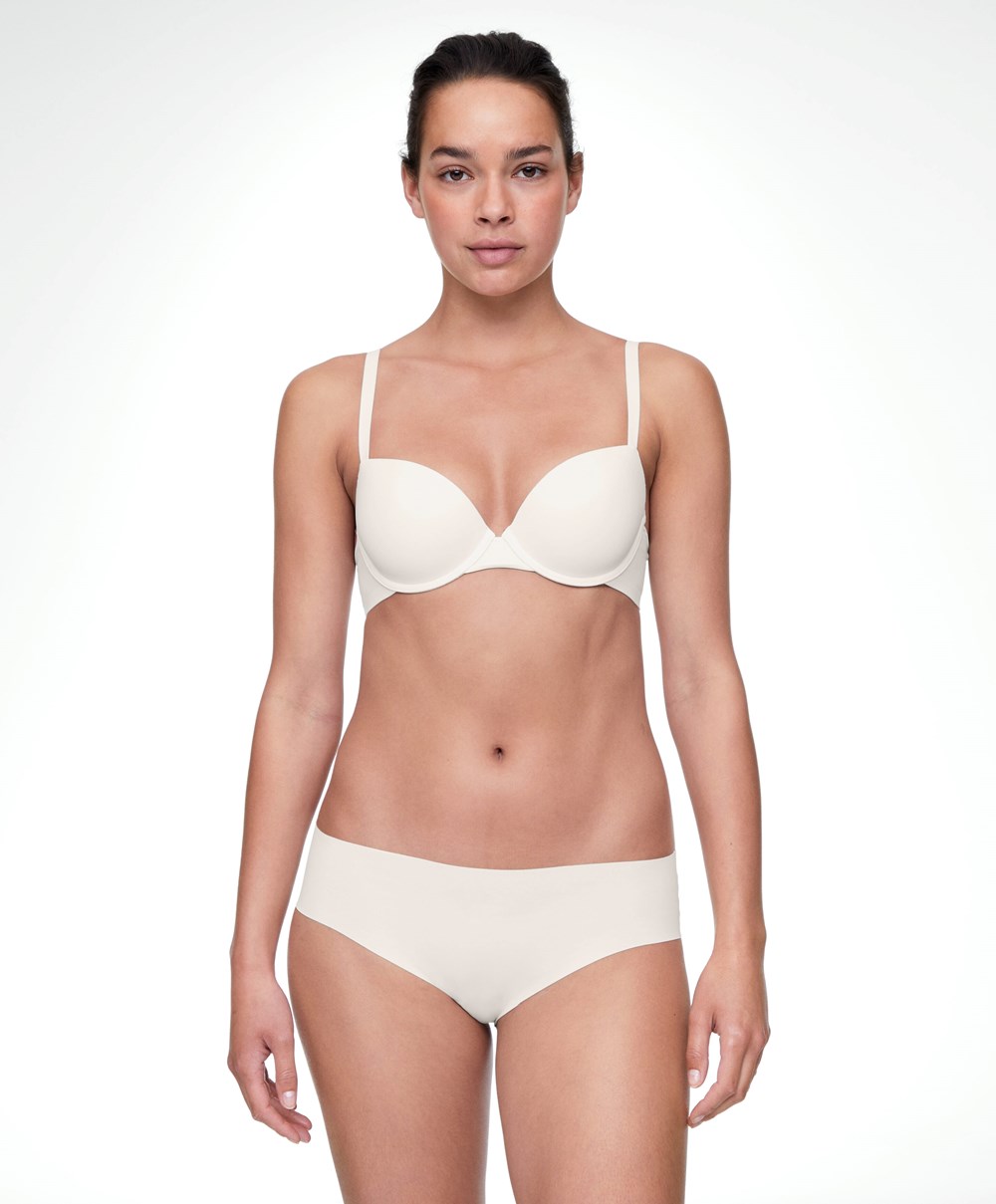 Oysho Underwired Polyamide Classic Bra Pale Ecru | DQXGPH-617