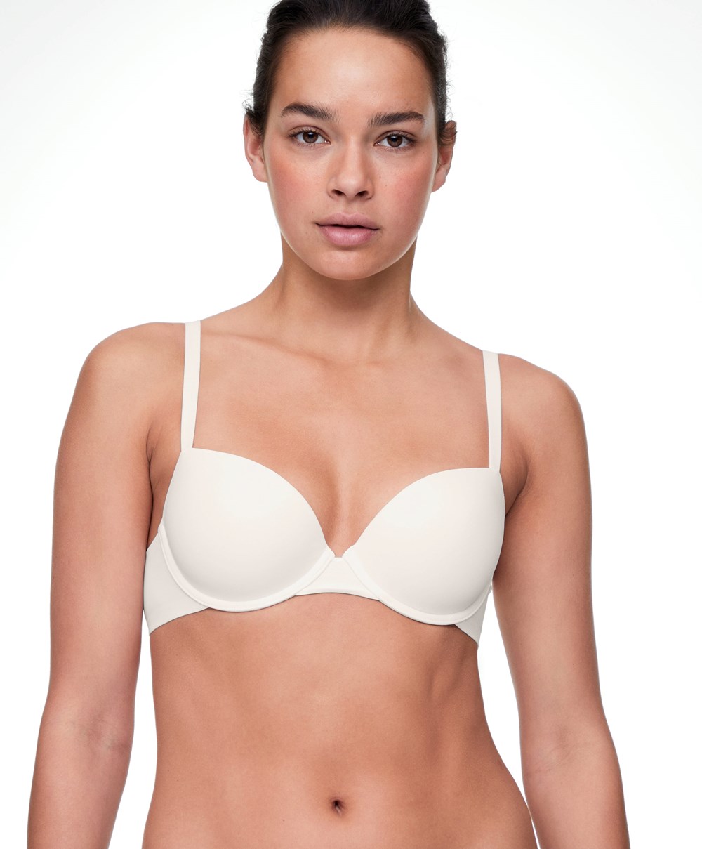 Oysho Underwired Polyamide Classic Bra Pale Ecru | DQXGPH-617