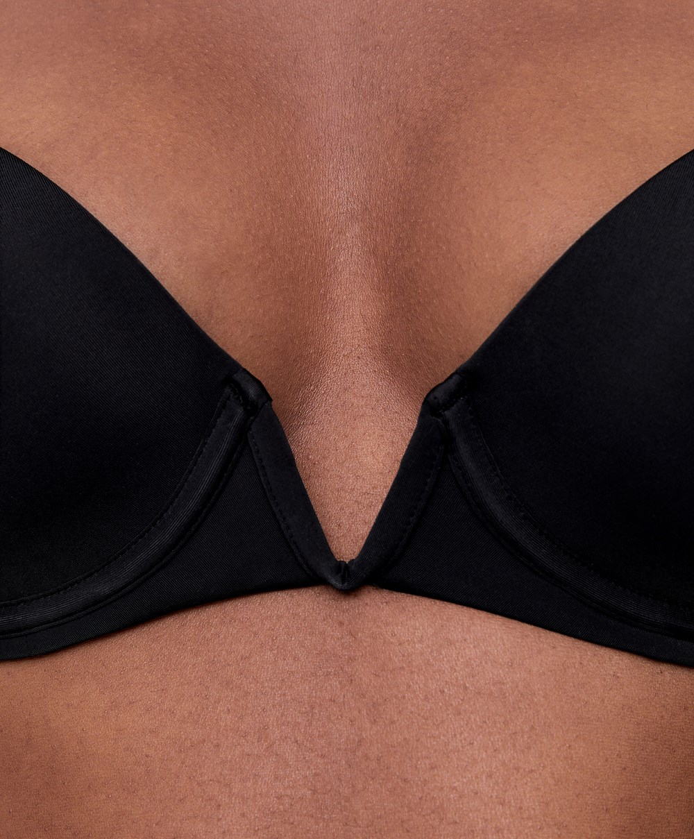 Oysho V-neck Multiway Push-up Bra Fekete | QMUJNB-672