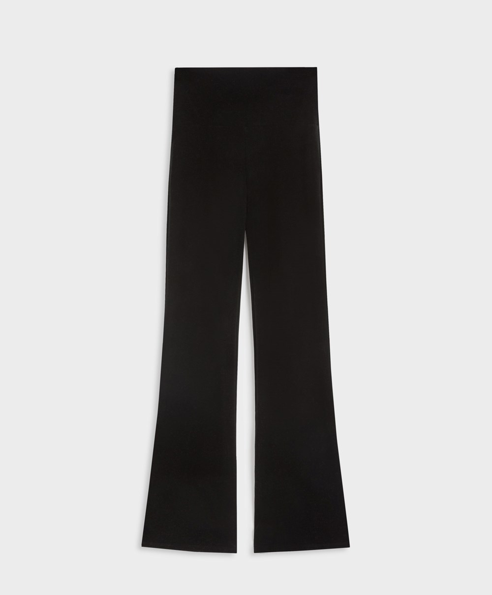 Oysho Velour Flare Trousers Fekete | WROENB-173