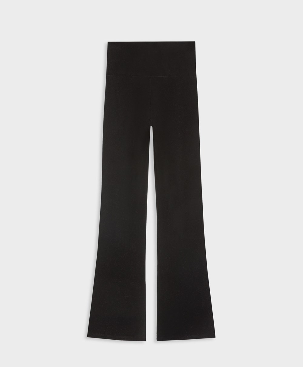 Oysho Velour Flare Trousers Fekete | WROENB-173