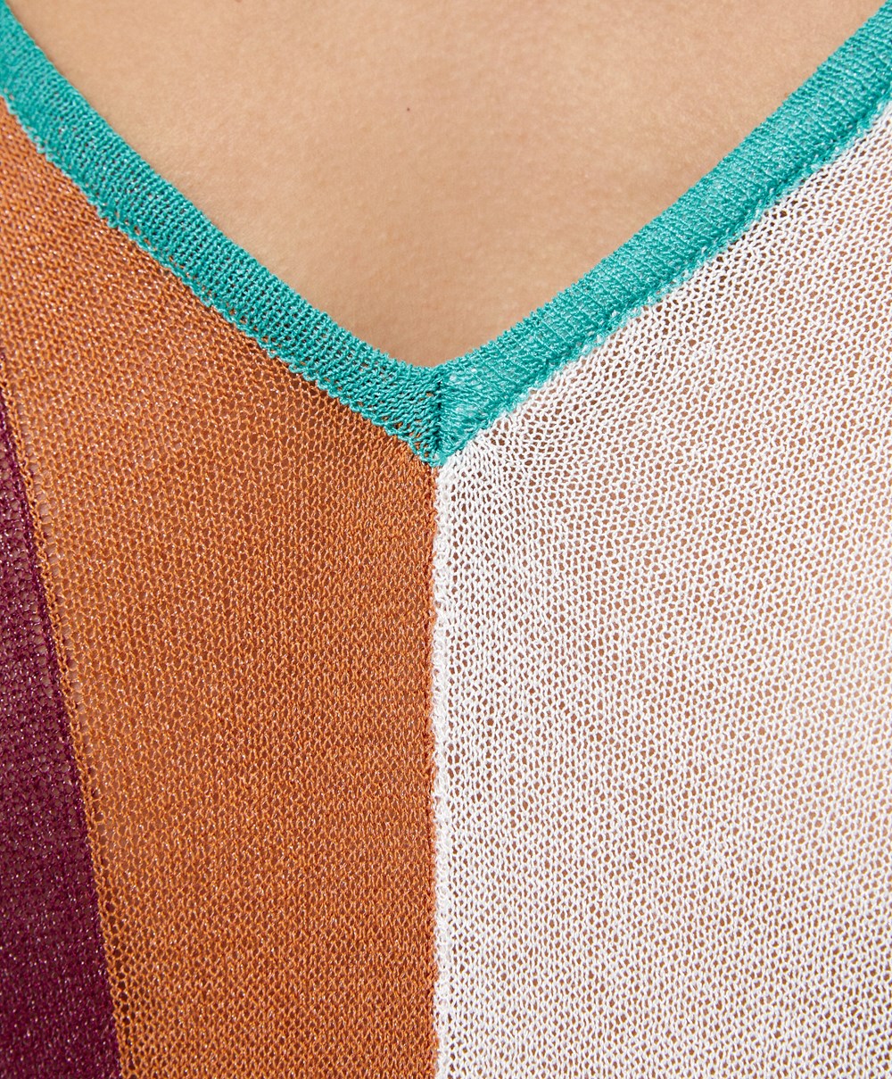 Oysho Vertical Stripe Knit Ruha Türkiz | NFMCEB-051