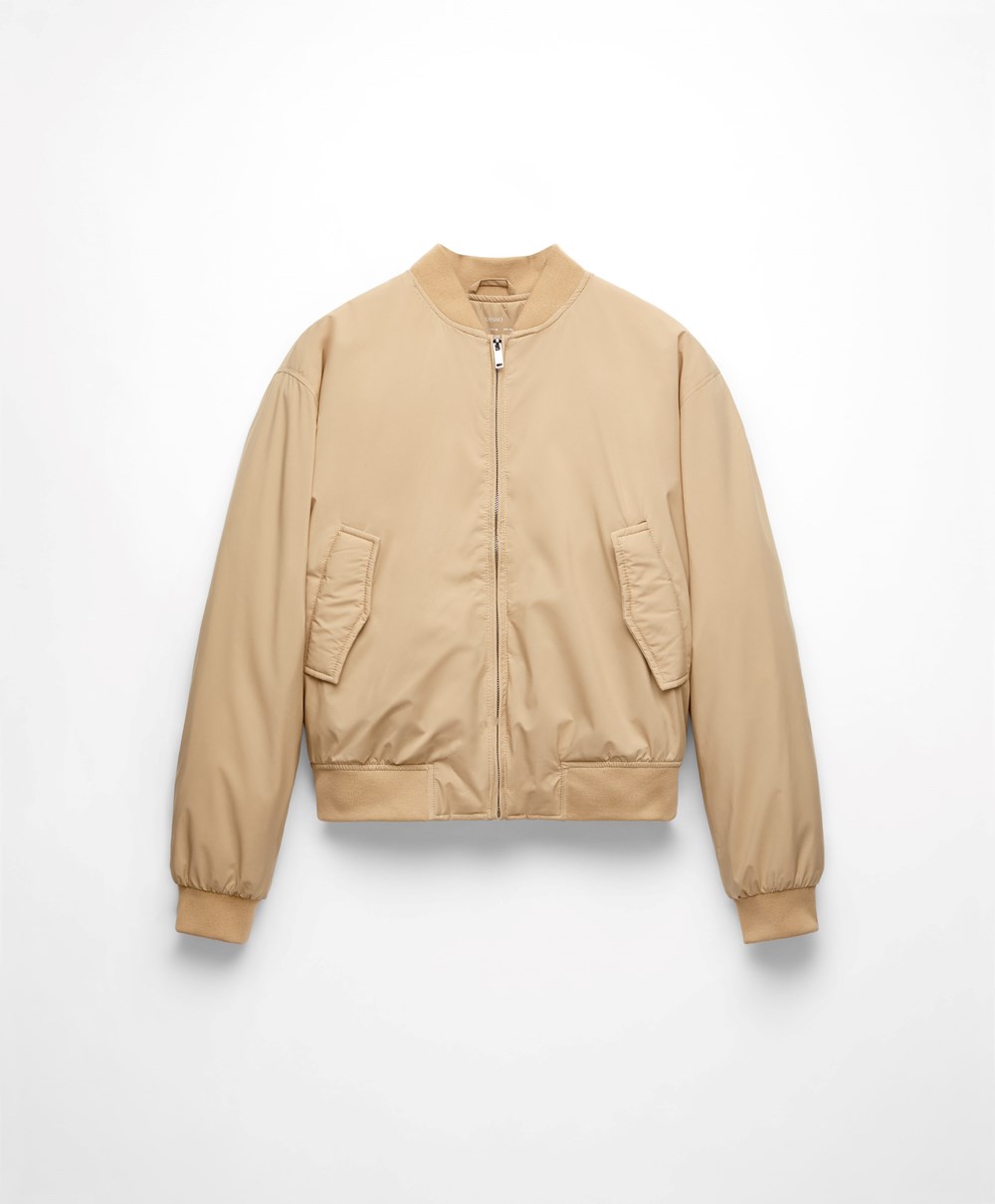 Oysho Vizi-repellent Bomber Jacket Camel | VOXKYN-372