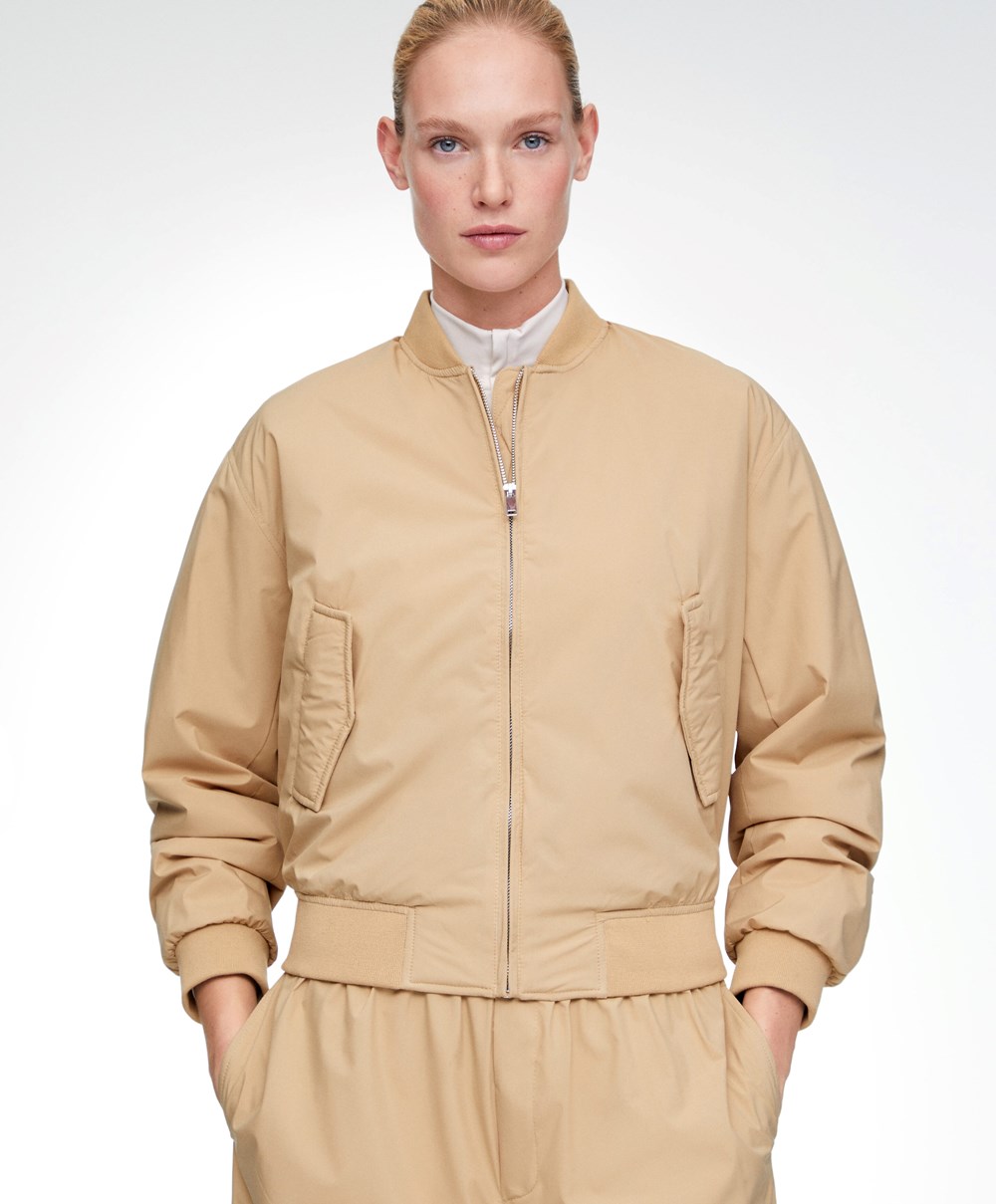 Oysho Vizi-repellent Bomber Jacket Camel | VOXKYN-372