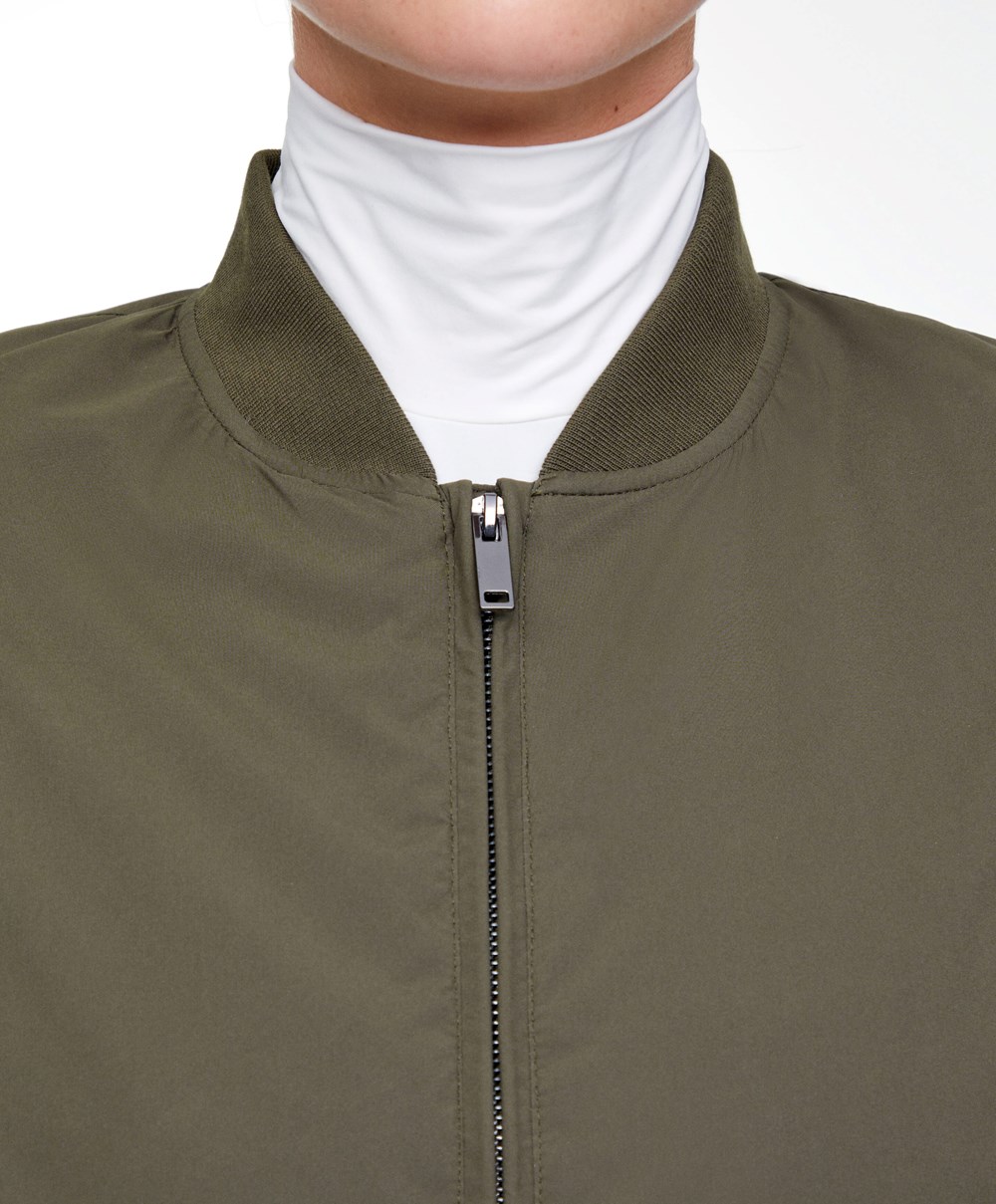 Oysho Vizi-repellent Bomber Jacket Khaki | WBLPCZ-915