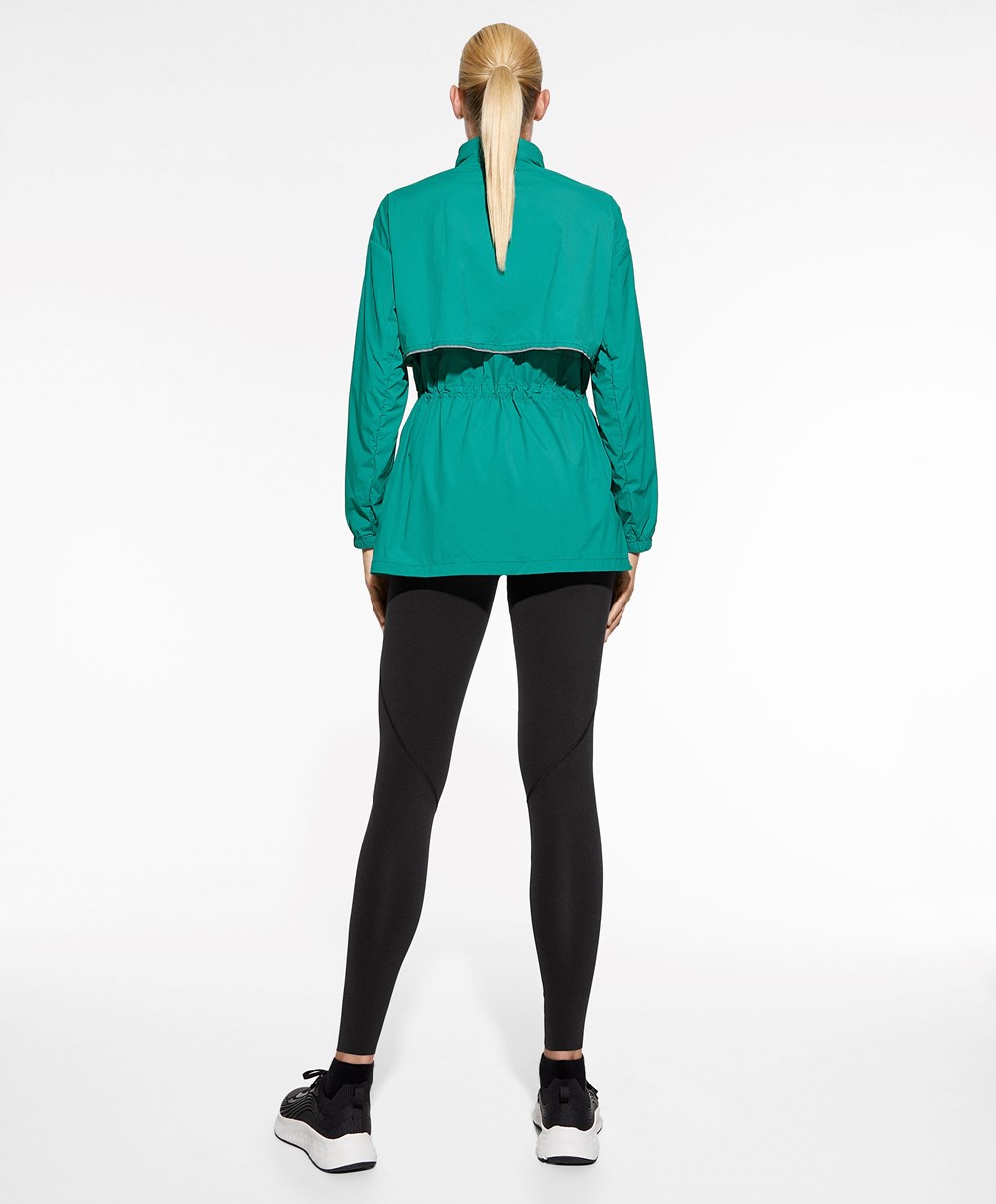 Oysho Vizi-repellent Futó Jacket Washed Emerald | XZJLVD-391