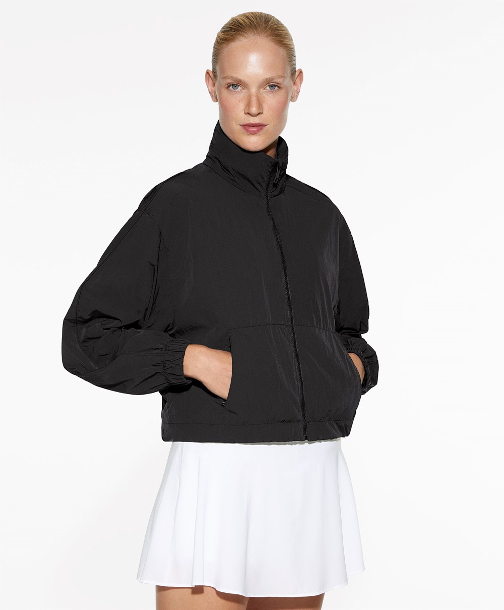 Oysho Vizi-repellent Jacket Fekete | QBLFDC-849