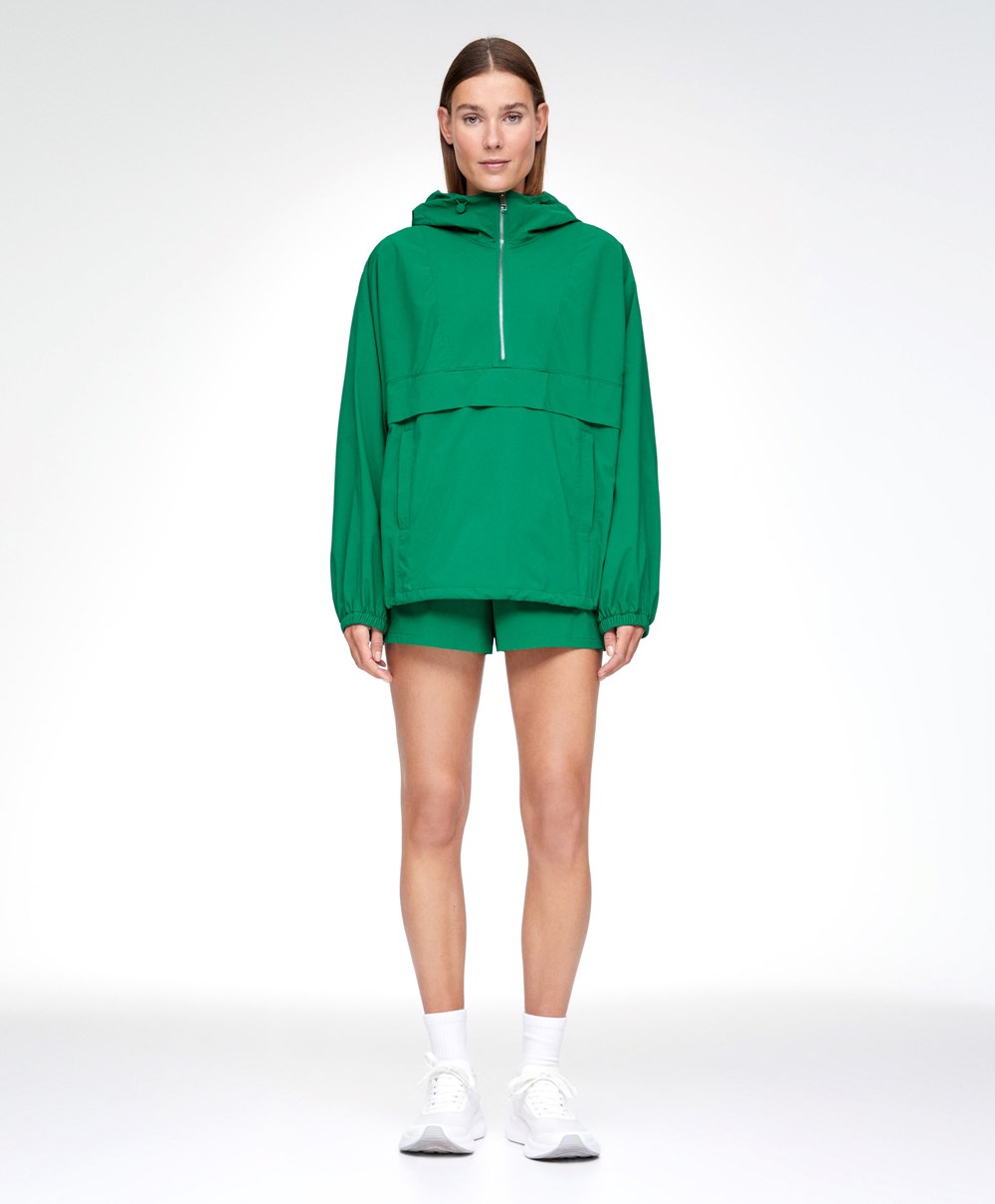 Oysho Vizi-repellent Kangaroo Jacket Sötétzöld | TIJWMH-278