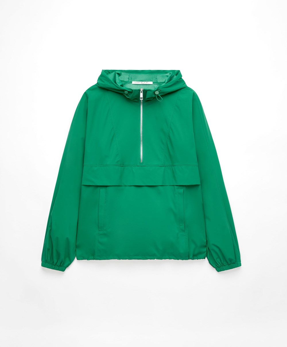 Oysho Vizi-repellent Kangaroo Jacket Sötétzöld | TIJWMH-278