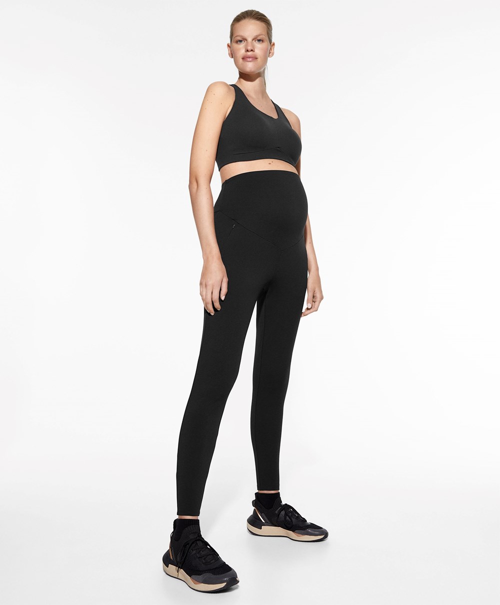 Oysho Warm Maternity 70cm Leggings Fekete | OMXWNI-864