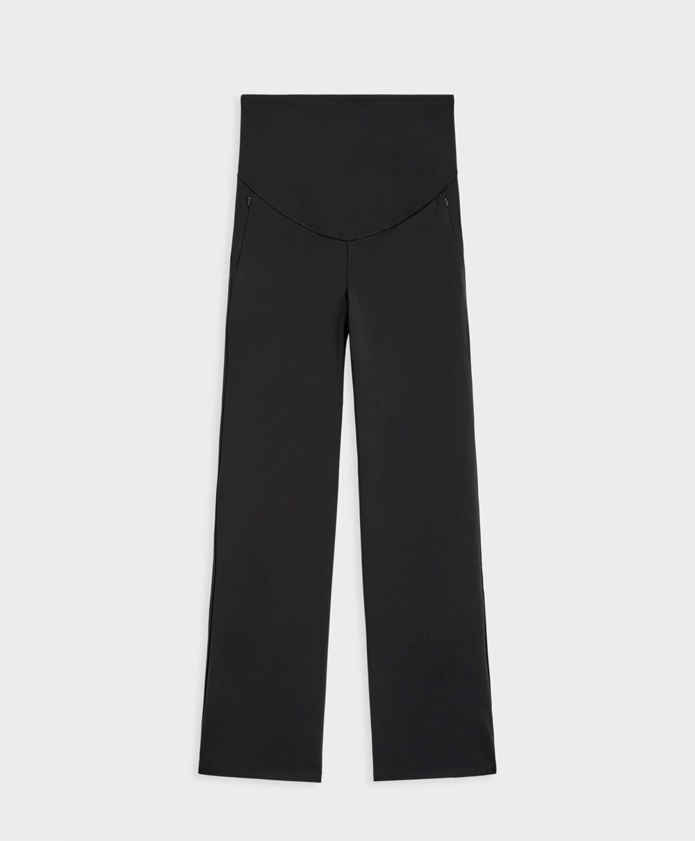 Oysho Warm Maternity Egyenes-leg Trousers Fekete | UITXAD-702