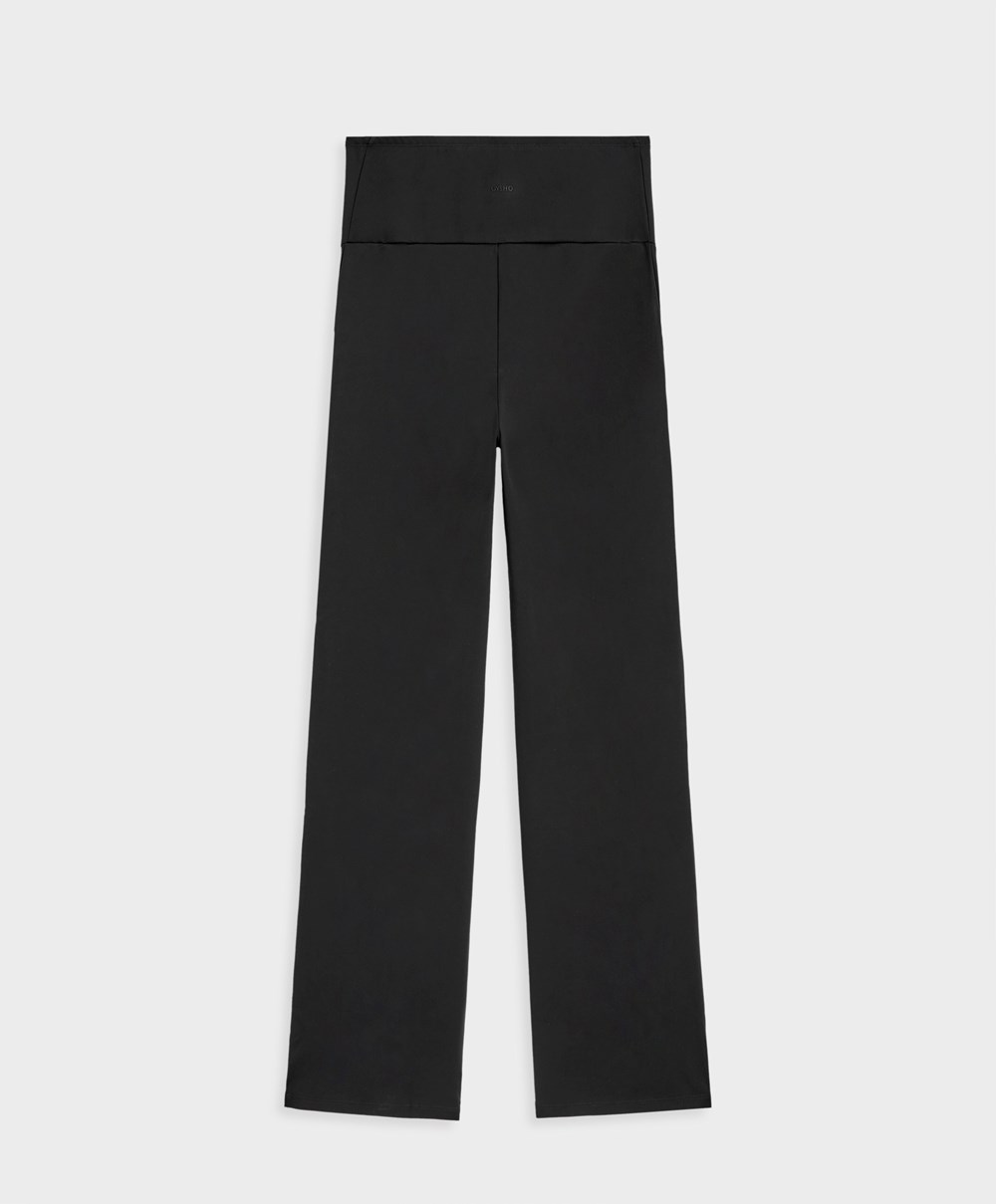 Oysho Warm Maternity Egyenes-leg Trousers Fekete | UITXAD-702