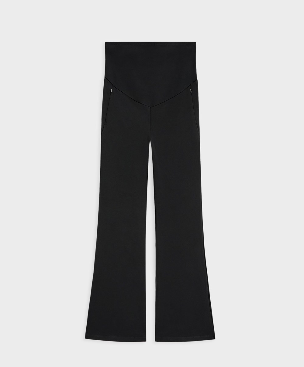 Oysho Warm Maternity Flare Trousers Fekete | LKNWTR-013