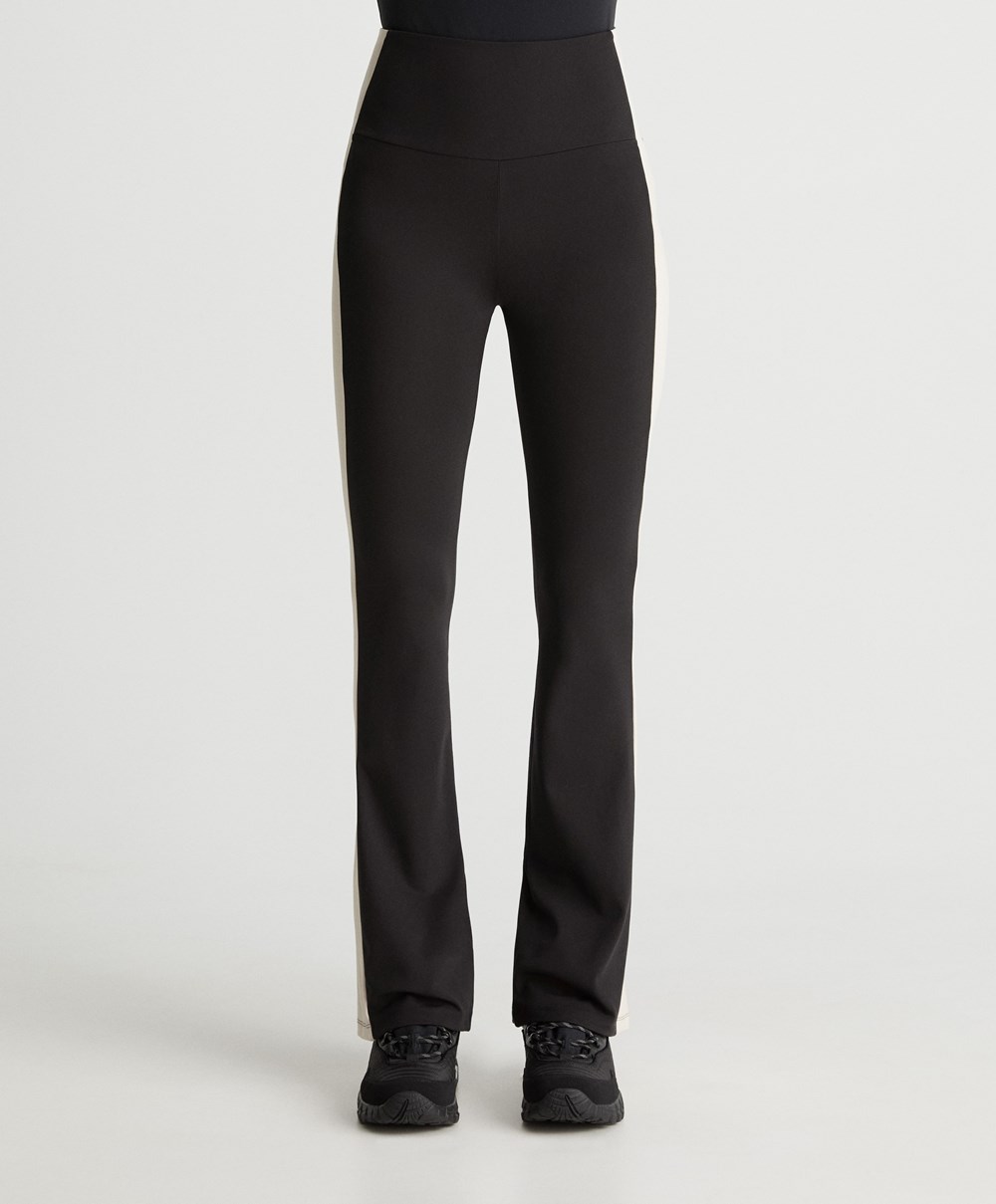 Oysho Warm-touch Flare Trousers Fekete | LGWBPM-521