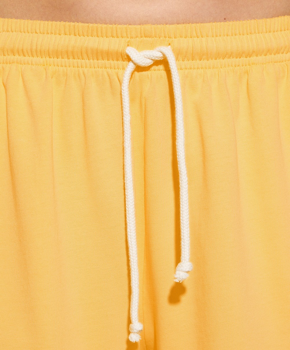 Oysho Washed 100% Pamut Shorts Mid-yellow | CADIKS-267