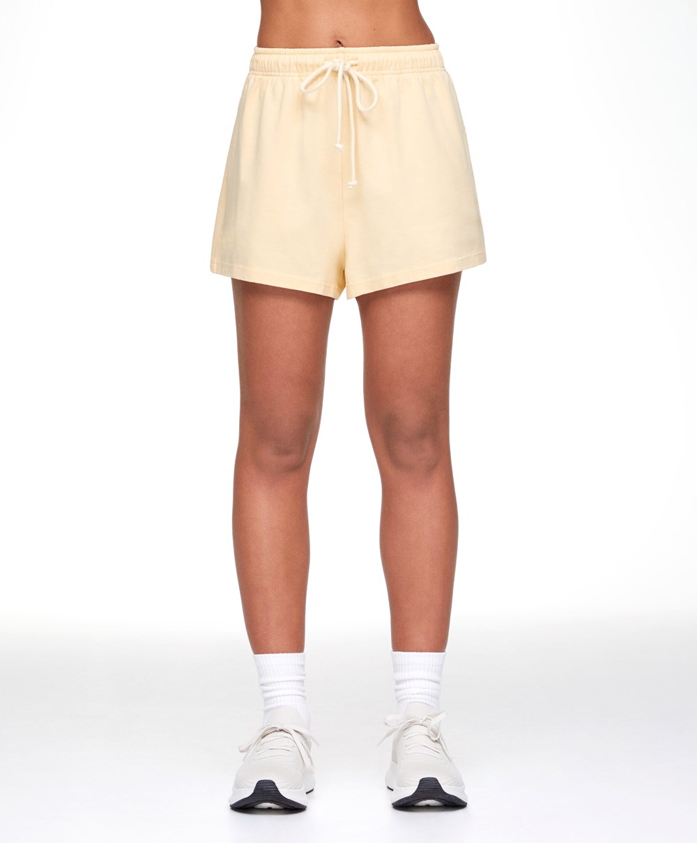 Oysho Washed 100% Pamut Shorts Sárga | YLOWZQ-038