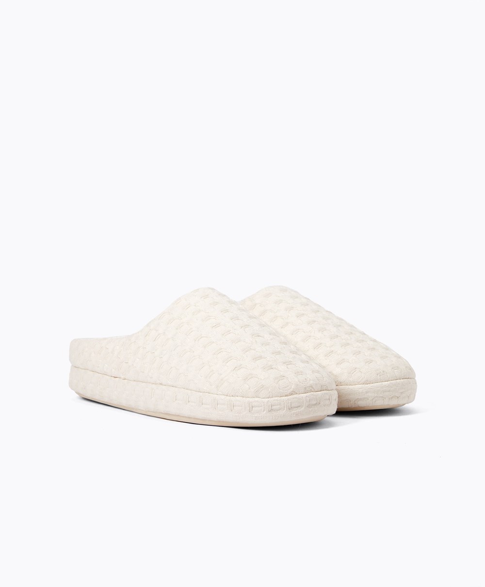 Oysho Weave Mules Ecru | GOWDJP-231