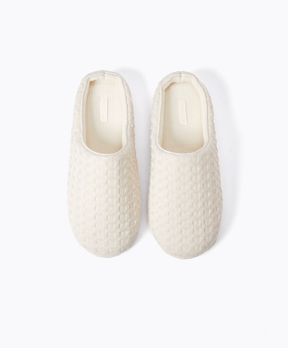 Oysho Weave Mules Ecru | GOWDJP-231