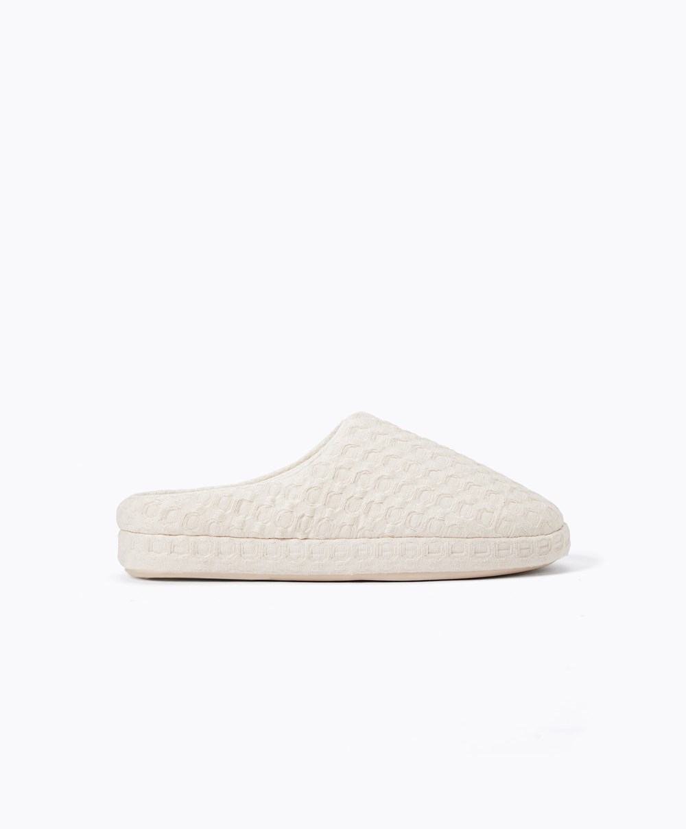 Oysho Weave Mules Ecru | GOWDJP-231