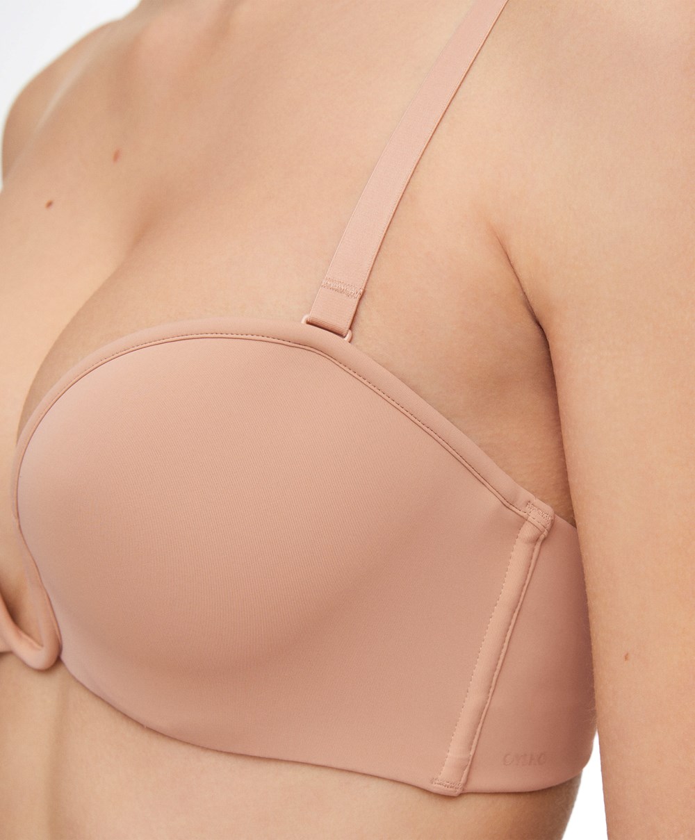 Oysho “u”-neck Removable Straps Bra Bézs | HARIKF-941