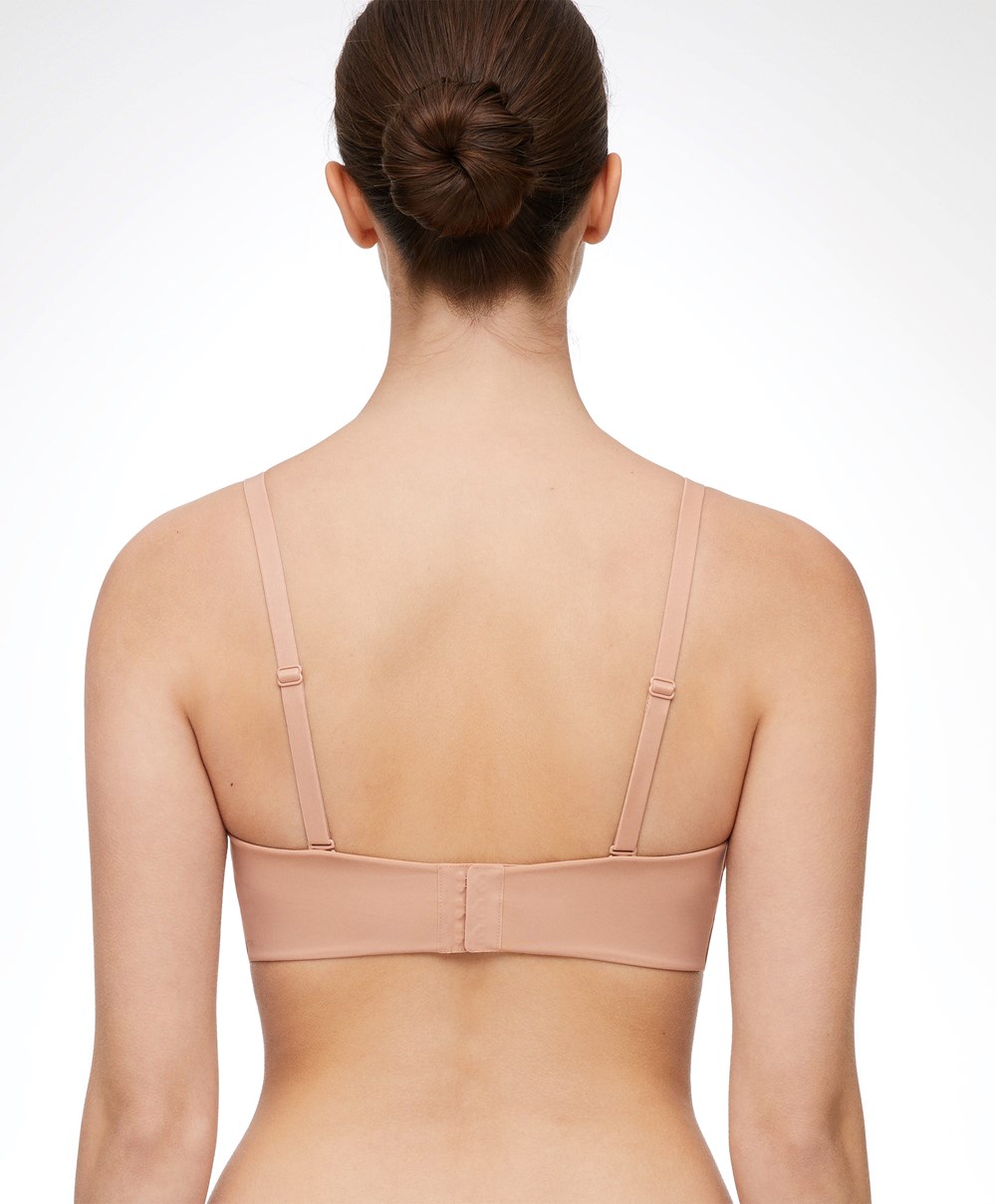 Oysho “u”-neck Removable Straps Bra Bézs | HARIKF-941