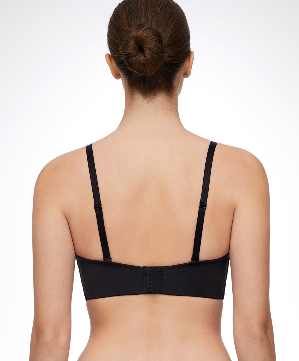 Oysho “u”-neck Removable Straps Bra Fekete | CVQTRW-857