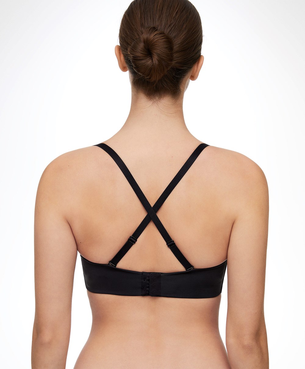 Oysho “u”-neck Removable Straps Bra Fekete | CVQTRW-857