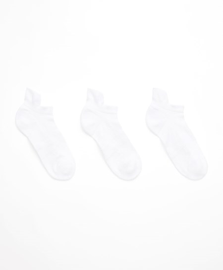 Oysho 3 Pairs Of Pamut Sports Trainer Socks Fehér | MPKCXJ-489