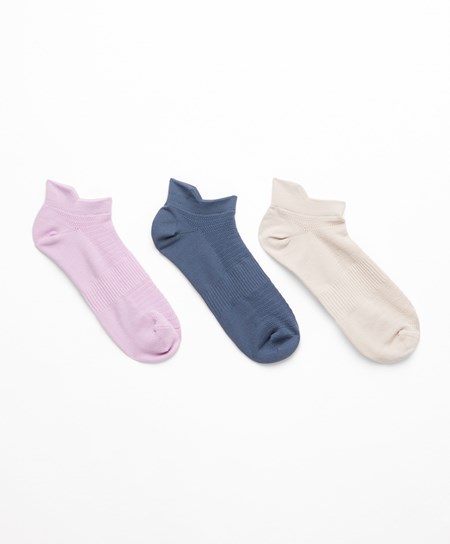 Oysho 3 Pairs Of Polyamide Sports Sneaker Socks Soft Mauve | KCGPNT-985