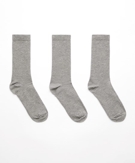 Oysho 3 Pairs Of Sports Pamut Classic Socks Szürke | XFGTOS-312