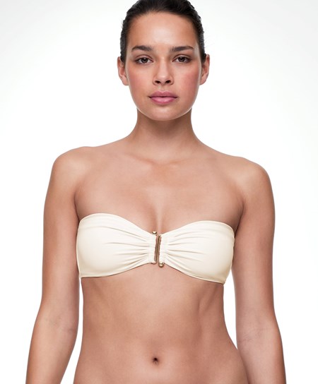 Oysho Bandeau Bikini Top Ecru | NOTESA-398