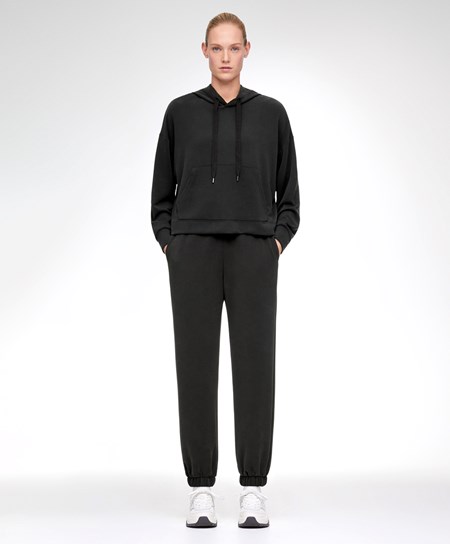 Oysho Black Modal Tracksuit Fekete | IVZHNC-034