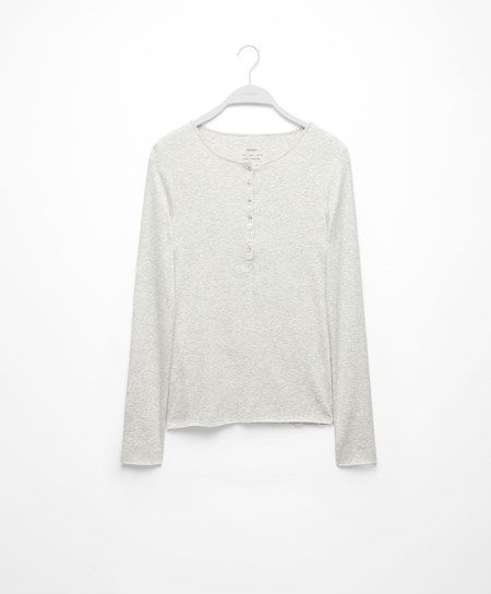 Oysho Bordázott Long Sleeve T-shirt Szürke | WDNQUP-604