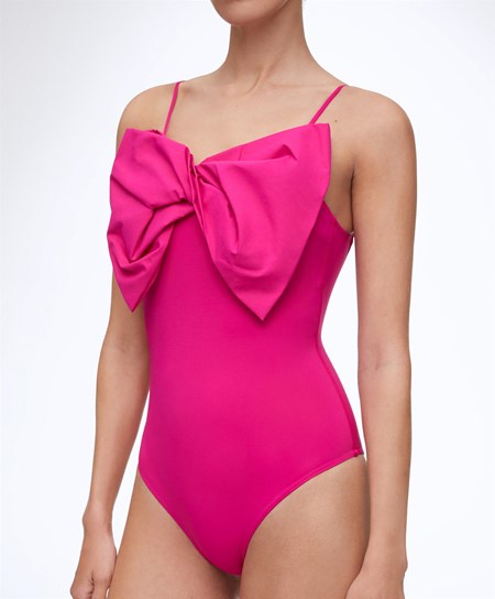 Oysho Bow Swimsuit Fukszia | KHLYTR-642