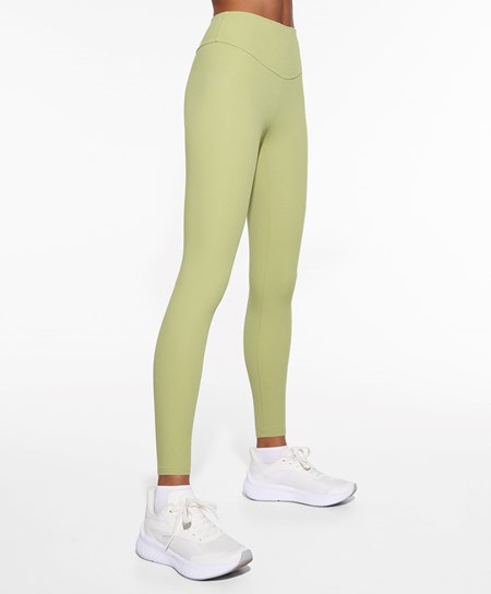 Oysho Comfortlux High-rise Ankle-length Leggings Zöld | ELAKMN-350