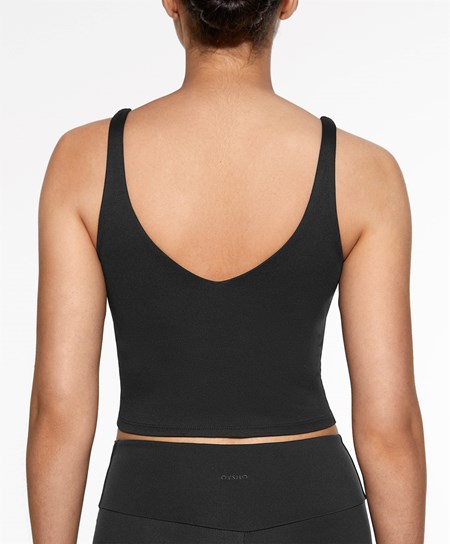 Oysho Comfortlux Pántos Top Fekete | TKFWIY-246