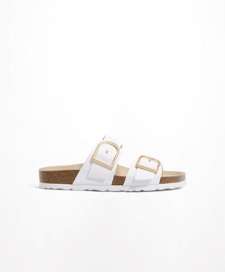 Oysho Csatos Sandals Fehér | JTQEVI-269