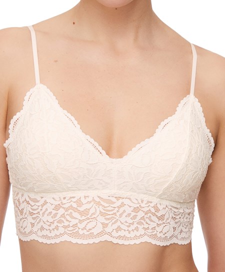 Oysho Csipke Bralette Pale Ecru | WIHSZY-590