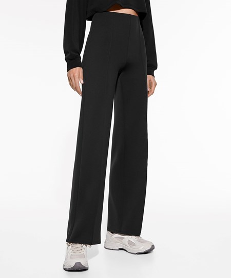 Oysho Egyenes Trousers In High-strength Fabric Fekete | DISMWC-629