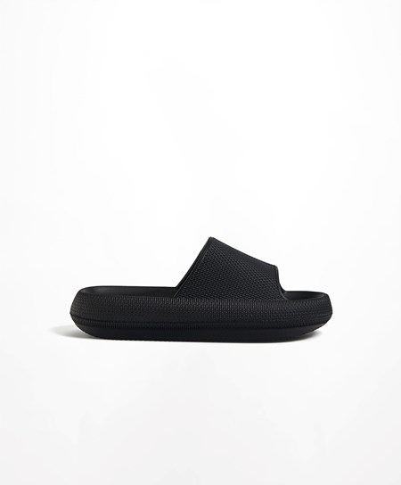 Oysho Flatform Sandals Fekete | BYVRWF-725