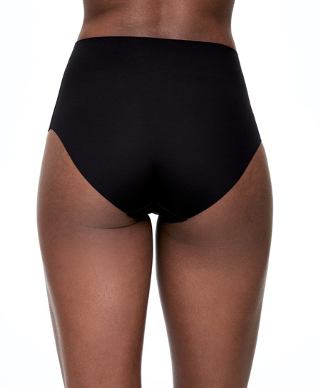 Oysho High-waisted Invisible Laser-cut Briefs Fekete | PLBETC-219